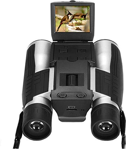 HUIBBGO Binocolo Digitale Portatile con Display LCD, 12x32, registratore Video e Foto da 5 MP, telescopio con Fotocamera Digitale per osservare Gli Uccelli e Le Partite di Calcio