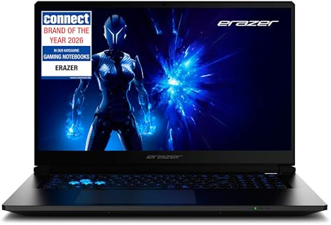 ERAZER Defender 17 P1 43,9 cm (17,3 Zoll 144Hz) Full HD Gaming Laptop (Core i7 13620H, GeForce RTX 5060 8GB GDDR7 VRAM, 16GB DDR5 RAM, 1TB PCIe SSD, ohne OS)