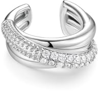 PHNIBIRD Ear Cuff Pendientes Sin Agujero Mujer Forma X con 5A Brillante CZ