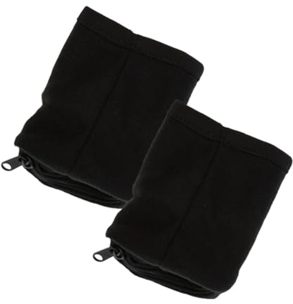 2 Stück Armband-Geldbörse, Outdoor-Sport, Laufen, Joggen, Fitnessstudio, Handgelenkbandtasche, Armband-Geldbörse für Sport, Laufen, Gehen, Basketball, Fußball, Tennis, Wandern, (Schwarz)