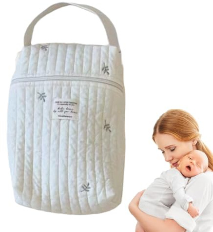 Blöjväska påse – 26 cm tygorganisatör, kompakt dragkedjehållare, resesammarväska, flersektions packsystem för barnvagnsresor barnkammare besök flygplan mamma dagliga utflykter effektiv