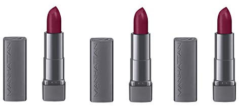 Manhattan All In One Matte Lippenstift, Matter Lipstick für definierte Lippen und ein langanhaltendes satin-mattes Finish, Farbe Hot Burgundy 900, 1 x 4 g