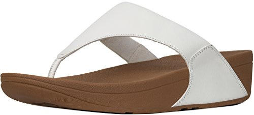 Fitflop Lulu läder tåstolpe dam plattformssandaler i vitt, Vit urban vit 024, 40 EU