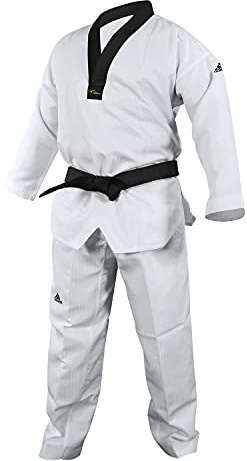 adidas Adi Start II Black V-Neck Black Belt Taekwondo Dobok Uniform - 180