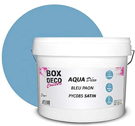 Pintura de pared acrílica con aspecto satinado Aqua Déco - 10 l/100 m², color azul