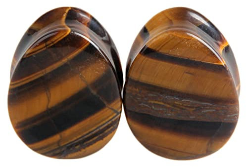 Stenörhänge mätadapter, 2 st tår sadel mätare expanderare dubbla utsvängda öronmätare piercing pluggar, 8MM, Sten, Ingen zirkonia