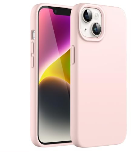 JETech Silicone Case for iPhone 14, Pink | Silky Soft Touch, Shockproof Protection, Scratch Resistant, Microfiber Lining