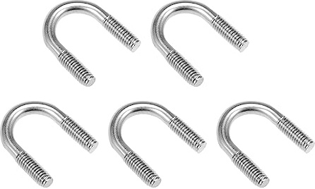 QUARKZMAN 5Stk 0.67 U-Bolzen Edelstahl M6 15mm Gewinde Länge Silber Ton | Rund, Für Boot Anhänger, U Bolzen