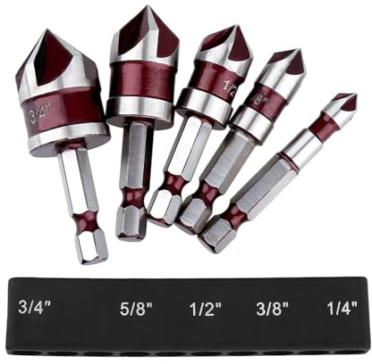 JISADER Juego de brocas avellanadas para fregadero de Metal, brocas avellanadas de 82 grados para madera dura, madera blanda, agujeros de fregadero