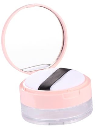 DOITOOL Tragbare Puderdose 20g Mit Spiegel Und Puff Kosmetikbehälter Pink Reise Makeup Aufbewahrung