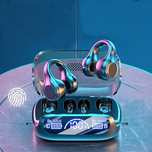 Wireless Ear Clip Conduction Headphones for iOS & Android,Bluetooth 5.3 Earbuds for Men Women Waterproof Open Ear Headphones 8D Surround Sound,Binaural Separation for Sports Driving Working (Black)