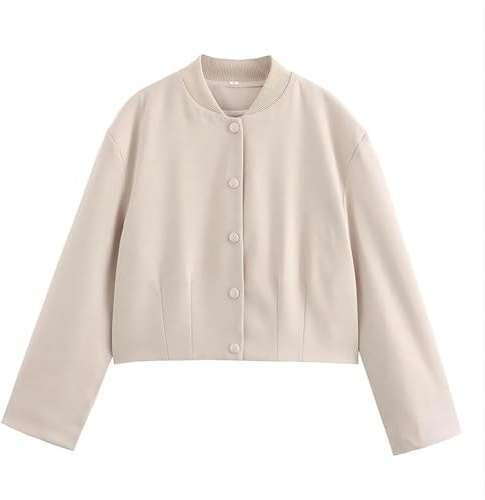 Giacca Corta Versatile e Casual di Nuova Moda da Donna - Color Sabbia - M