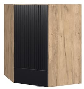 Vicco Armario Colgante de Esquina Fame-Line, Rayas Negras, 57 cm, para Combinar con Otros módulos de la Serie Fame-Line