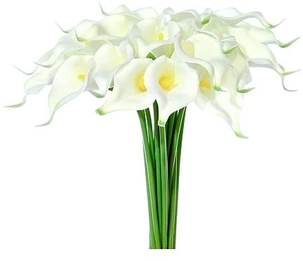 CWLPSL Künstliche Blumen, 10 Stück, künstliche Calla-Lilien, künstliche Blumen, Hochzeitsstrauß, Hochzeit, Zuhause, Fotografie, Dekoration, künstliche Calla-Lilien, Dekor (weiß)