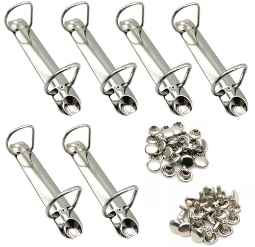 6 Pack D-Rings Mechanism, Wanfoou 2-Ring Binder Mechanism Replacement Kit, Spines for Top-Binding, Replacement Kit Metal Clip Ring Binder for Paper Storage Folder Planner Accessories