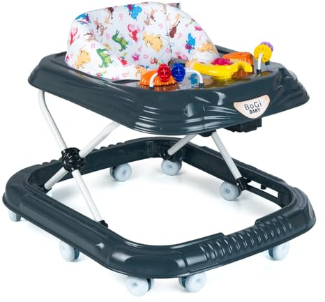 Lauflernwagen Höhenverstellbarer Baby Gehfrei Lauflernwagen mit Spielcenter (Schwarz)