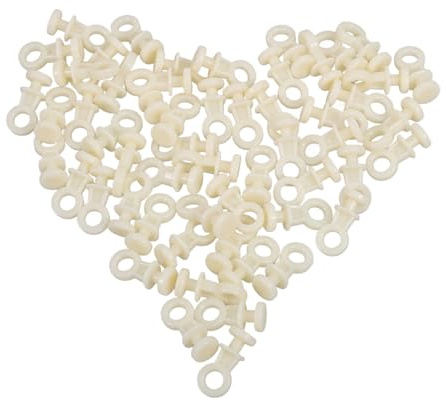 ORFOFE 100pcs PVC Curtain Track Rollers Smooth Motion and Anti-Fall Design, Beige Plastic Slide Rail Pulley Accessories for Window and Curtain Use in Variety of Settings
