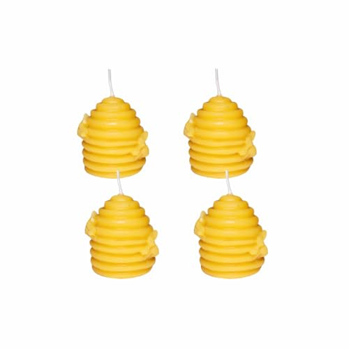 Beeswax Candle Teelicht 4er SET – Teelichter aus 100% Bienenwachs, Handgefertigte Natürliche Kerzen ohne Duftstoffe, Lange Brenndauer, Ideal für Zuhause, Spa & Geschenkidee
