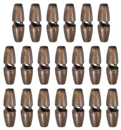 QUARKZMAN 20 Stück 3cm Lang Holz Knöpfe aus echtem zum Annähen, Oliven Nähknöpfe für DIY Handwerk Mäntel Annähen Pullover Kleidung Dekoration (Kaffee)