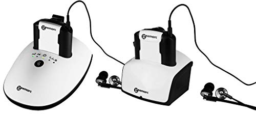 Geemarc CL7350 Opti Clip Duo - Auriculares Estetoscópicos Amplificados para TV con Conector Óptico - Pueden Utilizarse como Amplificador de Escucha Que Amplifica el Sonido Ambiente - Versión ES