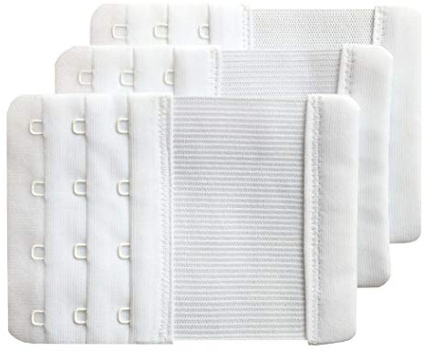 Chanie Women Pack of 3 Soft Comfortable 4 Hooks Bra Extender,10.3cm x 7.6cm