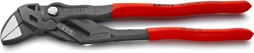 Knipex Pliers Wrench pliers and a wrench in a single tool grey atramentized, with non-slip plastic coating 250 mm 86 01 250