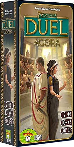Asmodee, 7 Wonders Duel – Agora, Strategisches Kennerspiel, Deutsch | Erweiterung mit Senat und Politik für 2 Spieler, 30 Minuten, Brettspiel ab 10 Jahren