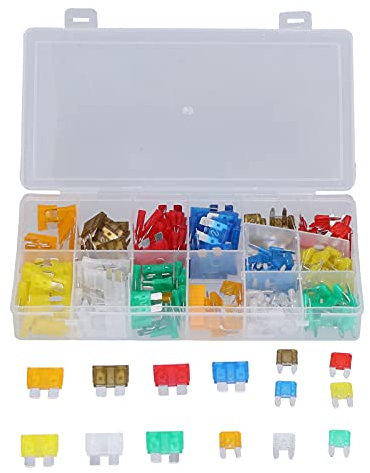 Fafeicy 220Pcs Kfz-Sicherungen-Sortiment-Kit, 32V 5Amp-30Amp, Flachsicherungen-Sortiment mit Sicherungsclip, Sicherung