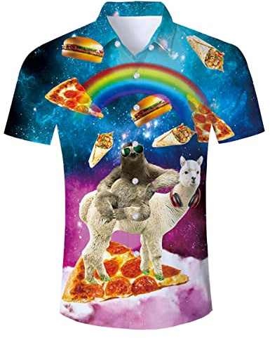 Tuonroad Hawaii-skjorta för herrar med 3D tryck, funkig, kortärmad herrskjorta med knäppning, fritidsskjorta, hawaiiskjorta, M-XXL, XL