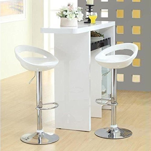 BUTUN Barhocker 2er Set aus ABS-Kunststoff, Höhenverstellbare Barstühle, 360° Drehstuhl, Barstuhl Küche für Patio Bar Wohnzimmer Lobby (Weiß)
