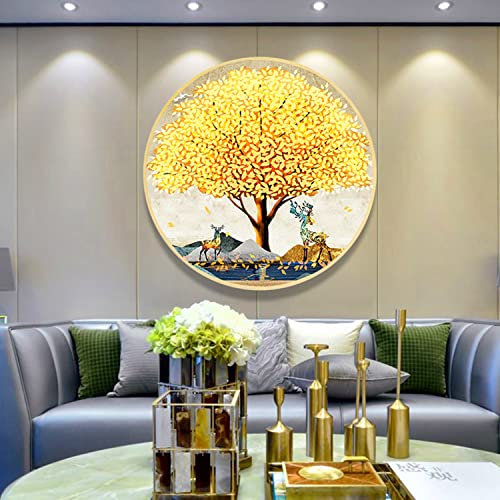 Großer Baum des Lebens Wandkunst Dekor Gold, Metall Stammbaum Wandskulptur Wanddekoration für Wohnzimmer Schlafzimmer Büro