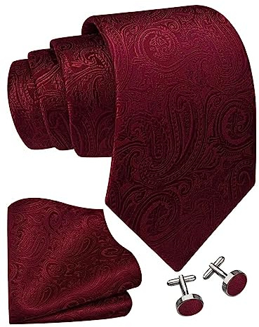 Moschen-Bayern Trachtenkrawatte Herren Krawatte Seidenkrawatte Paisley festlich Hochzeit 100% Seide Rot Bordeauxe