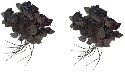 PRETYZOOM 20packungen Künstliche Schwarze Rosen Realistische Dekoration Für Halloween Hochzeiten Und Partys Für Garten Und Heimgestaltung Langlebig Und Pflegeleicht