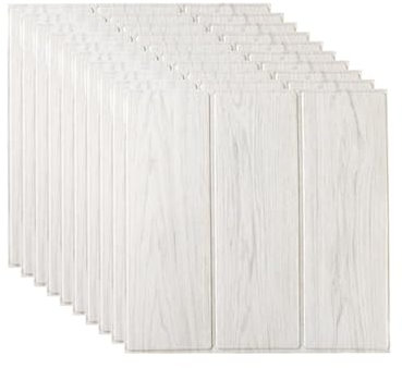 Baketron 60pcs White Oak Wooden Panels for Walls Self Adhesive Panelling Slat Wall Panelling Peel and Stick Wall Tiles Polystyrene Ceiling Tiles Kitchen Bathroom Floor (60pcs)