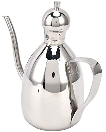 Fdit Bidon d'huile en Acier Inoxydable avec Bec Verseur de Fuselage, Pot d'huile et de Vinaigre, Pot de Bouteille d'huile de Cuisine Domestique avec Restaurant pour Bec Verseur