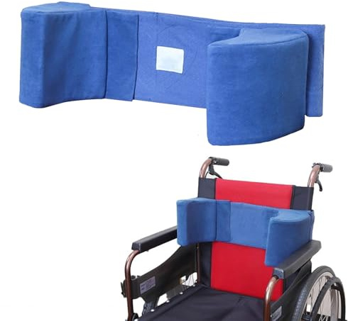 Migeek Wheelchair Lateral Support Cushion, Wheelchair Back Support Cushion for Positioning, Lateral Foam Wedge Cushion for The Elderly (Blue)(Waist Rest)