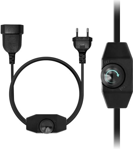 KSIBNW Dimmer Regolatore LED 220-240V, 2M Interruttore Dimmerabile Rotativo Silenzioso Regolabile Regolatore Interruttori Dimmerabili a Manopola Con Cavo e Spina per Lampadina Lampade a LED, Nero