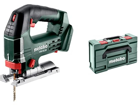 metabo Akku-Stichsäge STB 18 L 90, 18V Säge mit Pendelhub & metaBOX | 90 mm Schnitttiefe, werkzeugloser Sägeblattwechsel, LED-Licht, ohne Akku und Ladegerät, ideal für Holz, Metall & Kunststoff