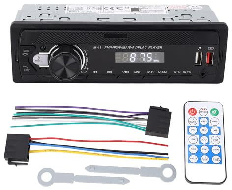 Autoradio, Ricevitore per Auto a Singolo DIN con Doppie Porte USB, Supporto Bluetooth, Ricevitore a Modulazione di Frequenza, Telecomando, MP3, USB