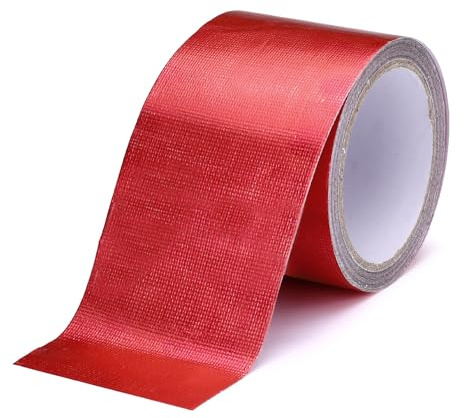 Huakaile Red Tent Repair Tape, 25 Ft x 3 Waterproof RV Awning Repair Tape, Outdoor Heavy Duty Tarp Patch Kit for Camper Boat Cover Canvas Seam Sail Tarpaulin