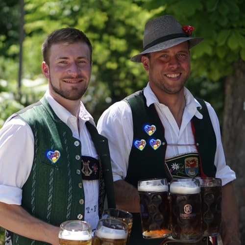 iZoeL 6 STK Oktoberfest Anstecker Pin, O'Zapft is'' im Lebkuchenherzen Design Oktoberfest Deko Accessories Damen Herren für Oktoberfest Fasching Geburtstag Firmenfeier Junggesellenabschied