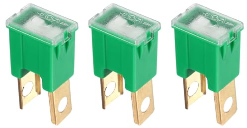 MECCANIXITY 3pcs Cartridge Fuse, 32VDC 40A Male Terminal Automotive Assortment J Case Fuse for Car, Truck, RV, Boats, Green