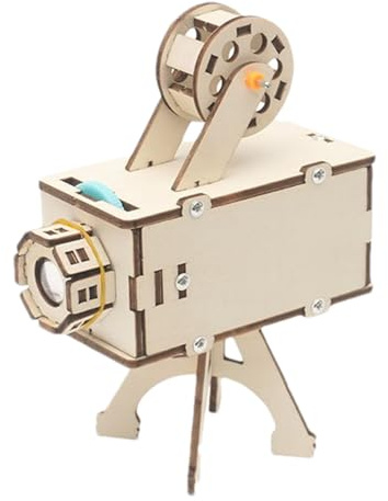 Kit de projecteur fai-da -te en bois - Jeu de projecteur d'optique scientifique STEM | Kit de projecteur de sciences du bois constructible avec, projection de lumière solaire et sombre pour l'appareil
