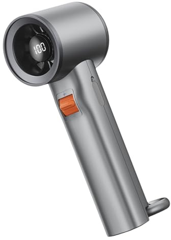 Montesy Ventilador portátil en miniatura de mano con carga USB y pantalla LED para aire libre y oficina, ventilador de refrigeración de velocidad ajustable