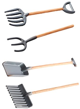Mini Herramientas Agrícolas para Casa de Muñecas 4 Piezas