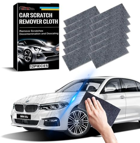 HOPNKN Nano Sparkle Tuch, 12 Stück Nano Sparkle Cloth, Original Nanosparkle Auto Kratzer Entferner, Magic Tuch Einfache Reparatur von Lackkratzern und Wasserflecken