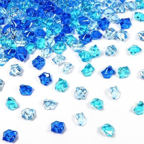 TOAOB 300 Stück Blau Serie Edelsteine Acryl Dekosteine 11 mm X 14 mm | Deko Diamanten Kristall Diamant Konfetti Tischdeko für Vasen Hochzeit Dekoration