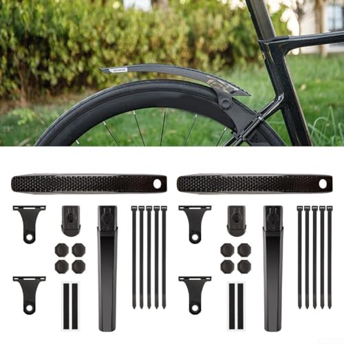Parafango per bici ad angolo regolabile con estensione di lunghezza scalabile, paraspruzzi in materiale PC per protezione da pioggia e fango (un set di)