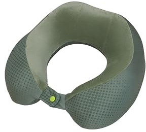American Tourister Travel Accessories - Resekudde med memory foam, ergonomisk och bekväm nackkudde för flygplan, bil och tåg, 30 cm, Grön (Olive/Lime)