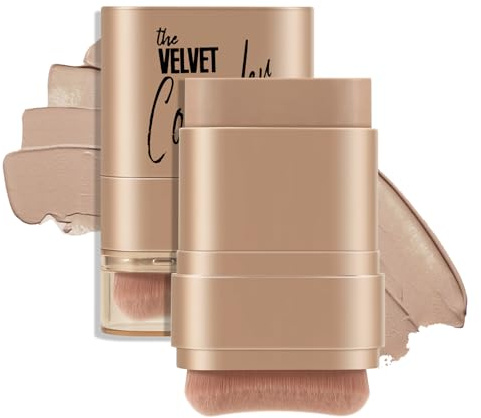 Boobeen Concealer Foundation Stick, 2-in-1-Concealer-Stick mit Pinsel an beiden Enden, langanhaltende, vollständige Abdeckung für Augenringe und Hautunreinheiten, Konturstifte für das Gesicht